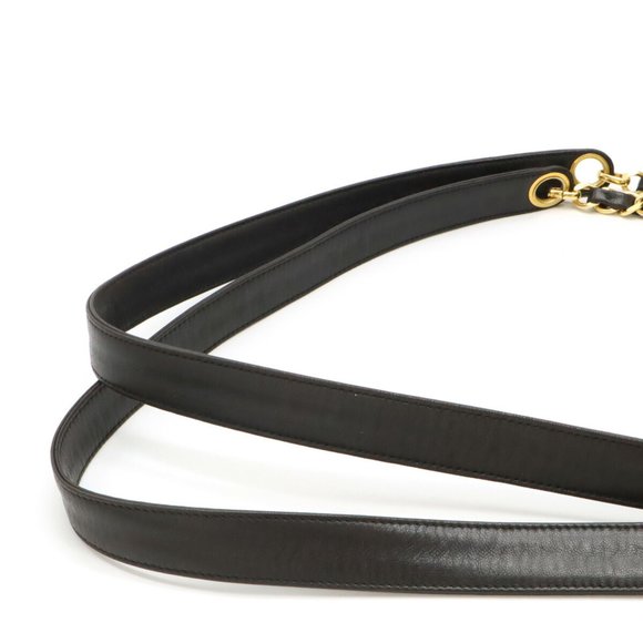 CHANEL Coco Mark Chain Tote Bag Shoulder Leather Black - Picture 5 of 10